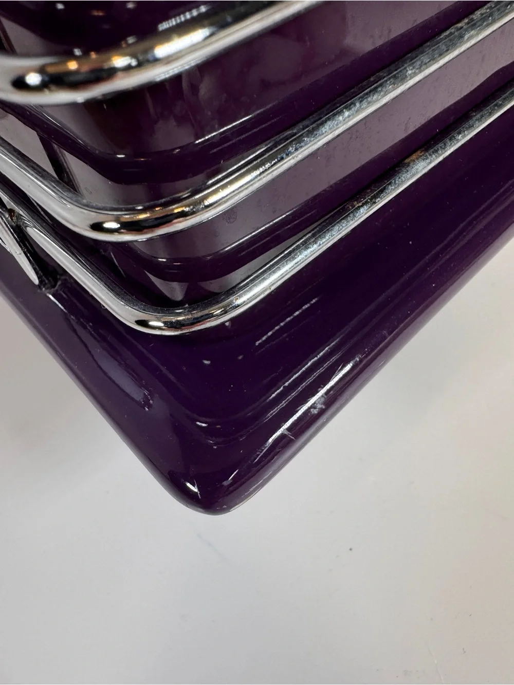 Gorgeous Vintage Deep Purple Y2K 90’s Ceramic Metal Tissue Box Holder With Base